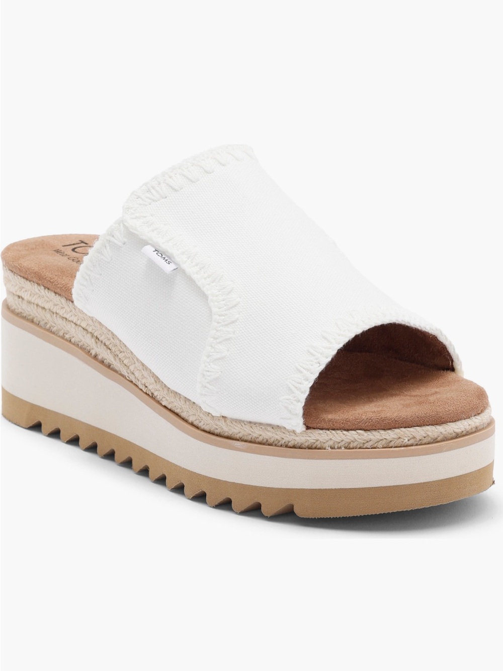 TOMS Adria Platform Wedge Sandal White 8.5 NWT